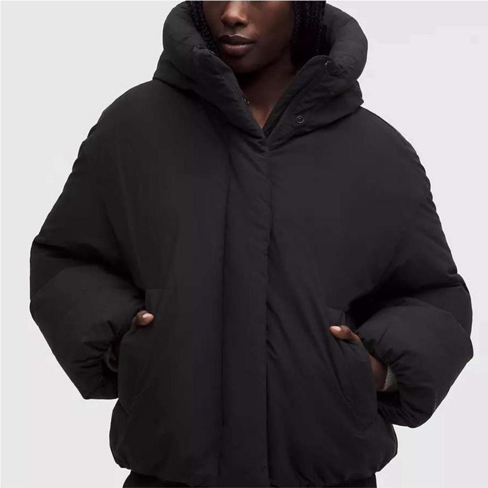 lululemon NWT Black Bubble Hem 600 Down Fill Puffer Jacket Size XL
